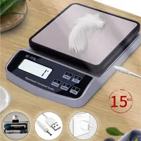 15KG/3KG Electronic Kitchen Scale USB Charge Precision Balance Food Scale Household Coffee Scale Smart Digital Baking Scales 6