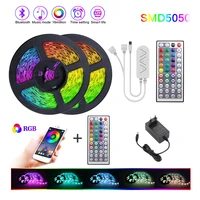 DC 12V LED Strip Light RGB 5050 Music Sync Color Changing Sensitive App Control Flexible Gaming Desk Lighting TV Backlight 2