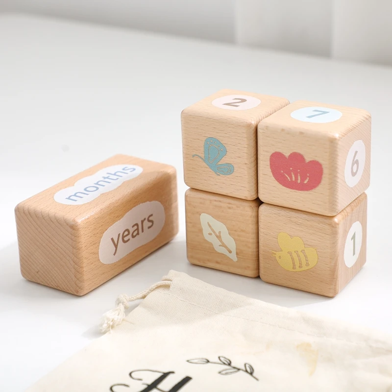 Baby Monatliche Meilenstein Block Set Baby Alter Meilenstein Zeichen Holz Baby Foto Prop Set Neugeborenen Foto Memorial Zubehör – Detail 19