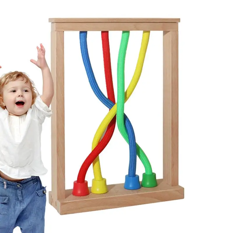 

Wooden Rope Puzzles Wooden Logic Puzzle Rainbow Montessori Toy Color Rope Game 3 Difficulty Levels 156 Question Types