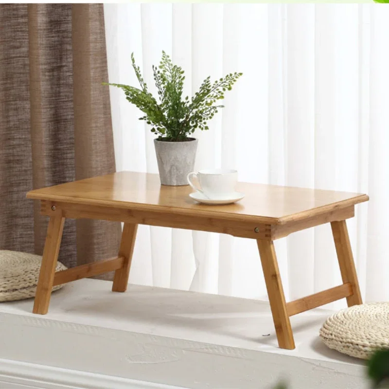 Durable Bamboo Laptop Desk Foldable Lazy Workstation Space-Saving Notebook Table High Load-Bearing Bed Desk Adjustable Study