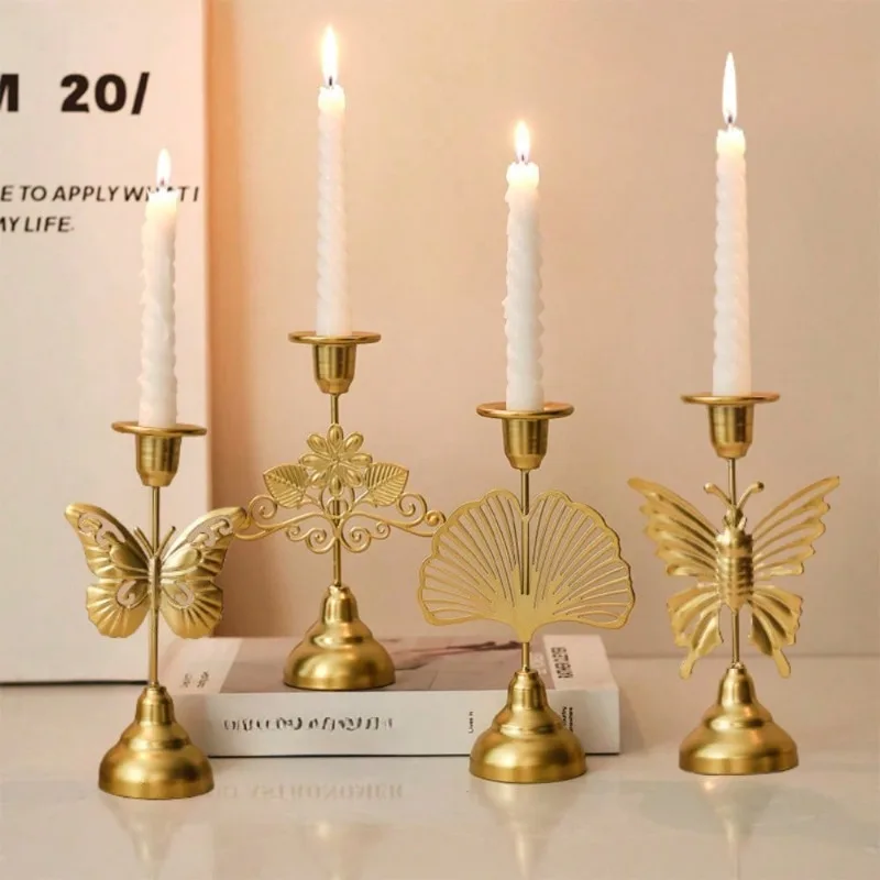 Retro Candlelight Dinner Accessories Romantic Wedding Candle Cups Desktop Ornaments for Dining Table Party and Event Decorations