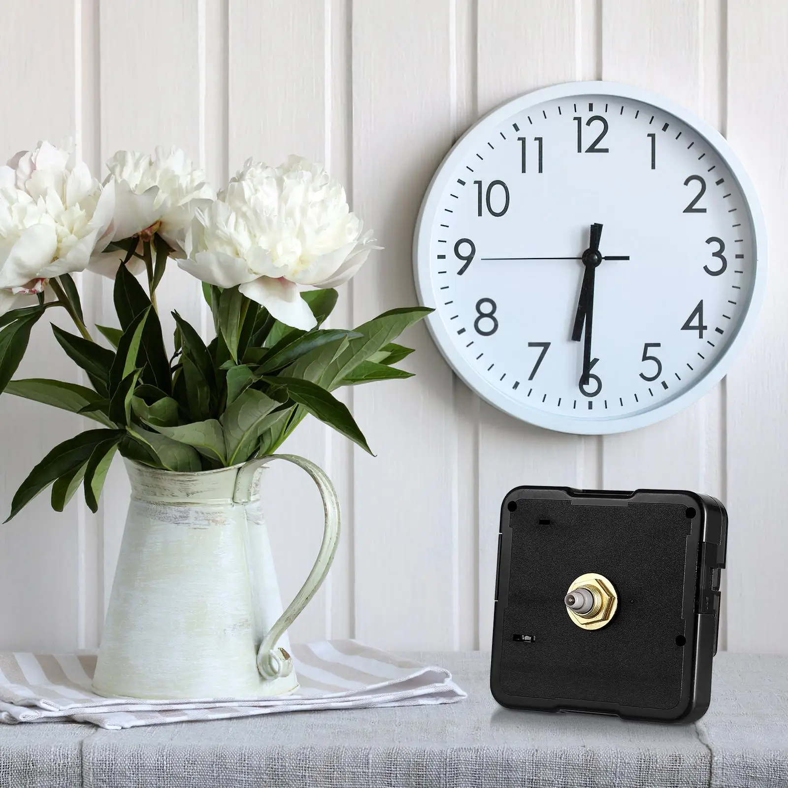 Black Abs Quartz Clock Movement 56x56x16mm Clock Mechanism Replacement Wall Parts Accessories Home Decor Diy Supplies