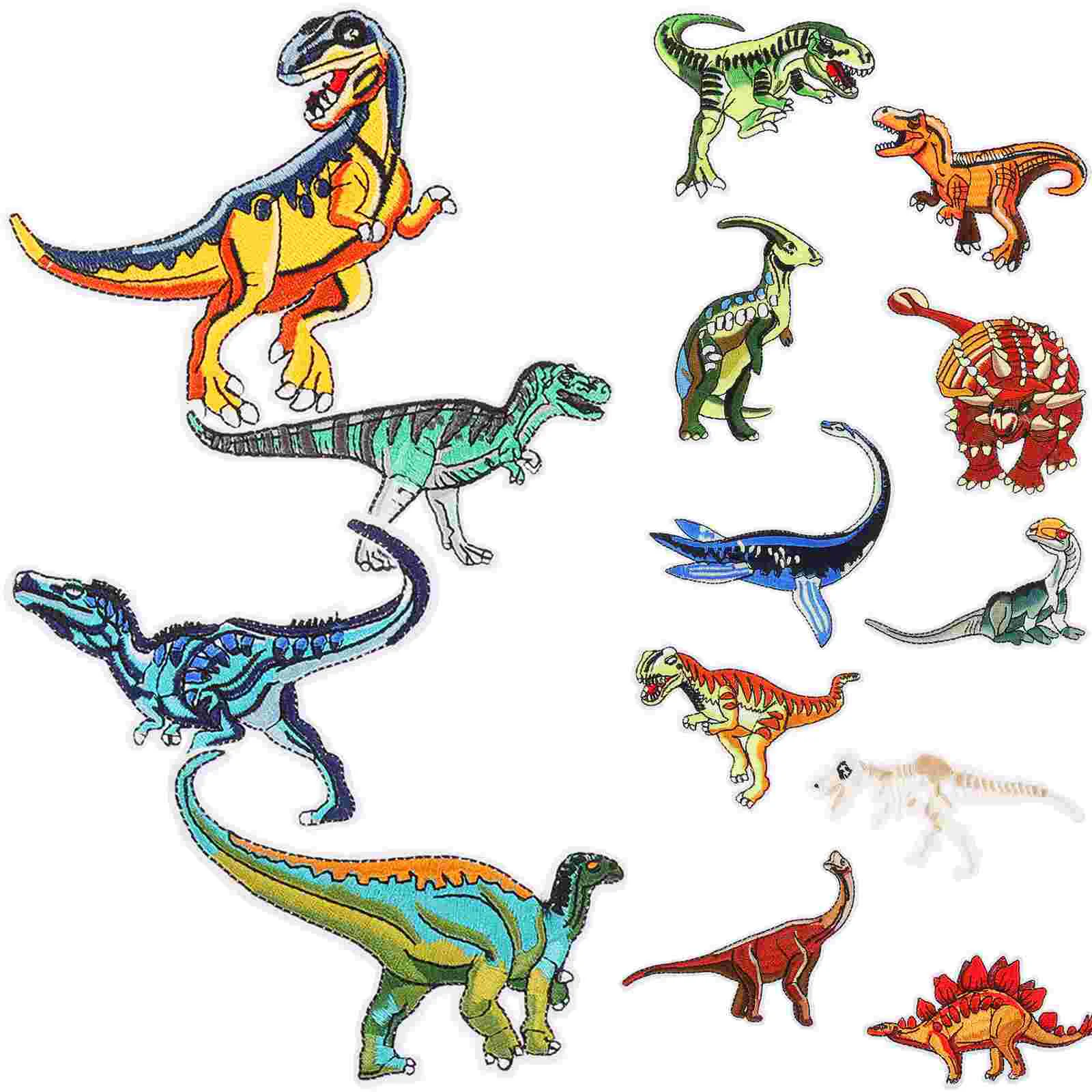 

14 Pcs Dragon Embroidery Patches Clothing DIY Dinosaur Iron Decor Clothes Applique for