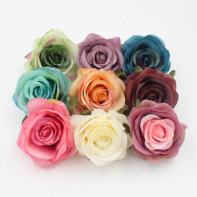 85cmArtificialRoseFlowerHeadEuropeanStyleVintageFakeFlowers