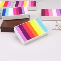 Palette arc-en-ciel soluble dans l'eau 50g, peinture pour le visage et le corps pour enfants, maquillage de scène pour Halloween, pigments de peinture corporelle sûrs pour l'art facial 4