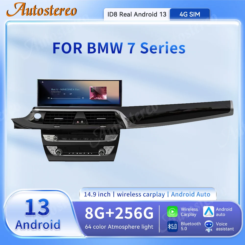 ID8 14.9 Inch Android 14 Carplay 4G For BMW 7 Series F01 F02 F03 Car Multimedia