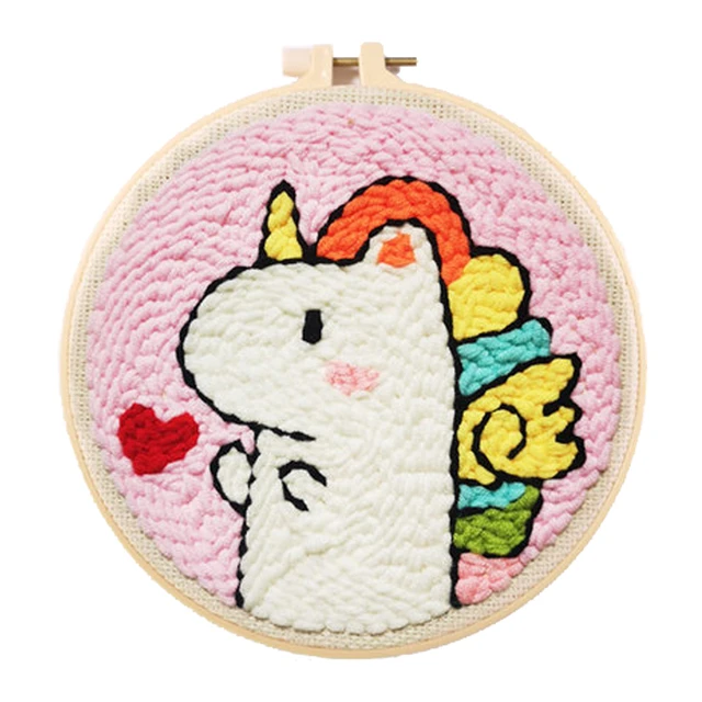 Design Works Punch Needle Kit 3.5 Round-Unicorn 