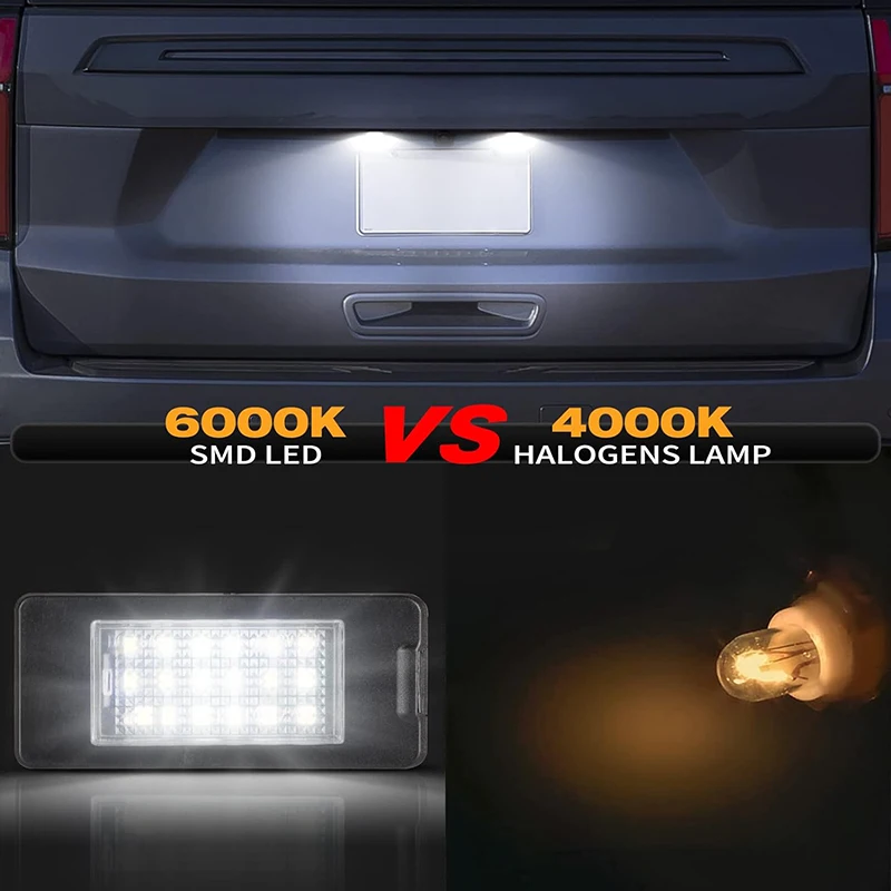 2Pcs LED Number License Plate Light Lamps For Chevrolet Suburban Tahoe Malibu Eq