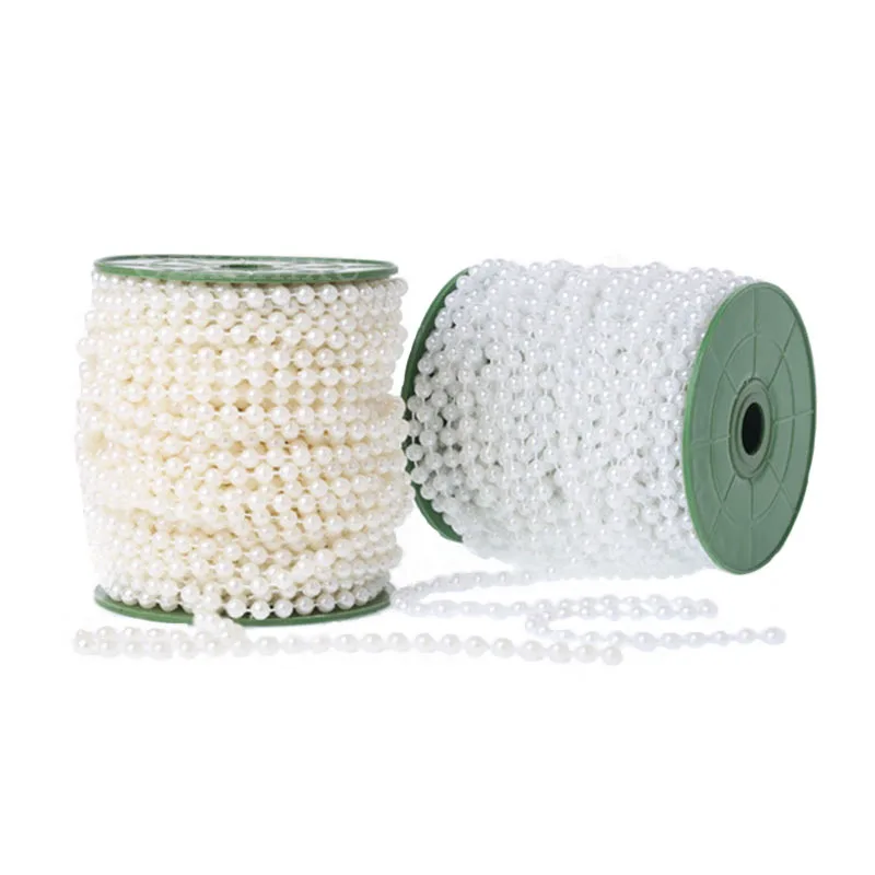 5M ABS Imitation Pearl Beads Chain Line Cord Thread Trim for crafts DIY Wedding Party Decoration & Jewelry Findings Accessories