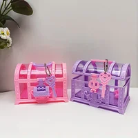 Mini Rose Jewelry Box Girls Jewelry Box with Lock Treasure Chest Shape Storage Case Container for Trinket Gifts Pretend Kids Toy 1