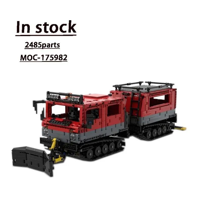 MOC-175982 스노우 불도저 조립 접합 블록 모델, 2485 빌딩 블록 부품, 소..
