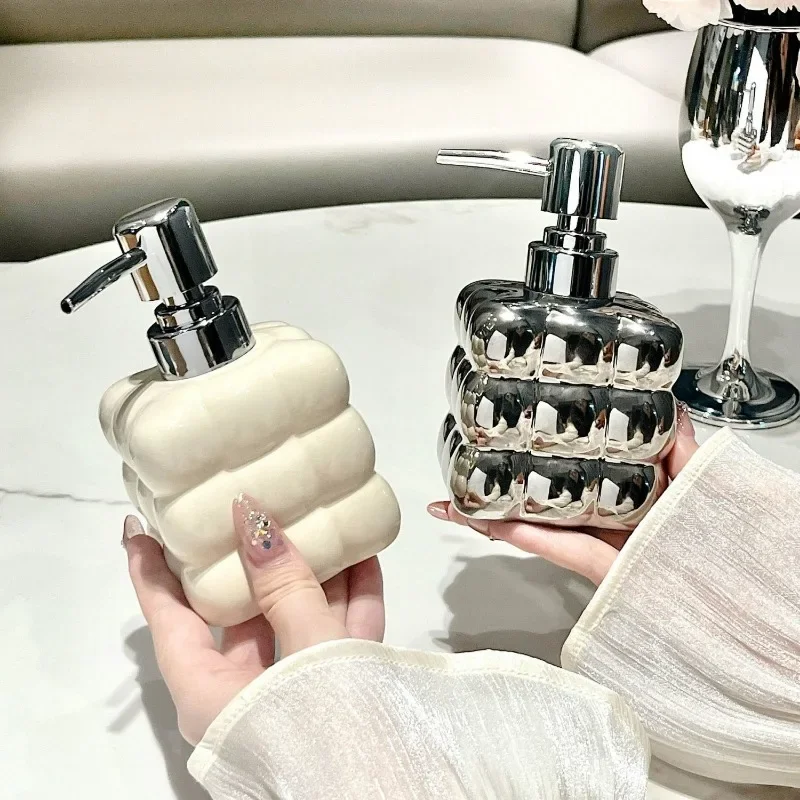 300ML Ceramic Emulsion Bottle Luxury Press Emulsion Bottle Bathroom Accessories Home Bathroom Decoration Modern Soap Dispenser