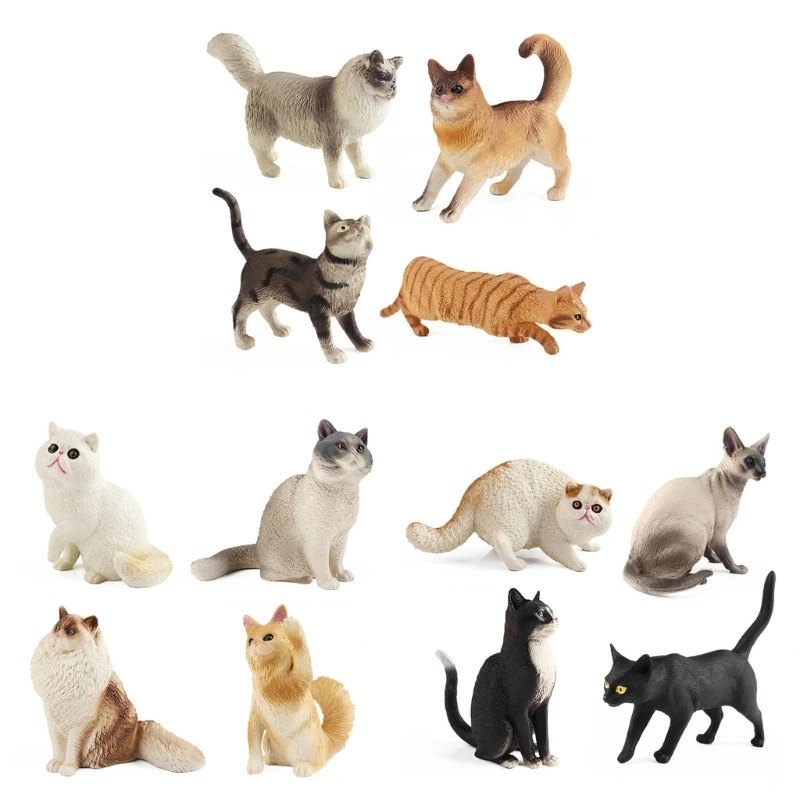 

Plastic Model Ornament Office Desk DIY Embellishments Cats Sculpture