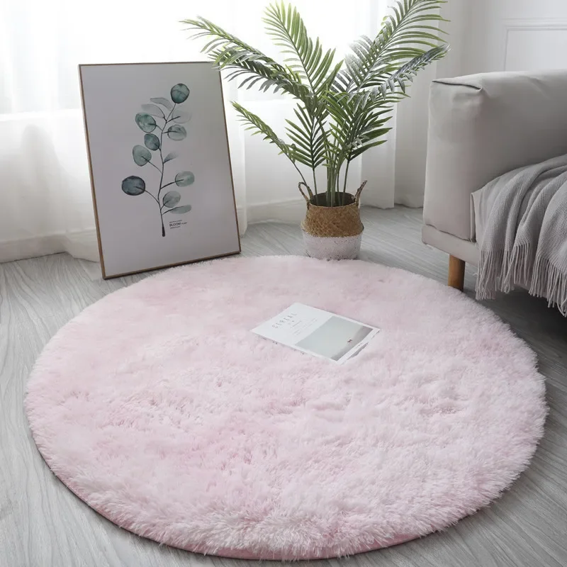 Super Soft Plush Round Rug Mat Fluffy White Carpets For Living Room Home Decor Bedroom Kid Room Decoration Salon Thick Pile Rug 5