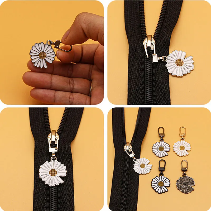 Zipper Pull Replacement Zipper Slider Head Zippers Pull Taps 5Pcs Clothing Bags DIY Tailors Sewing Accessories