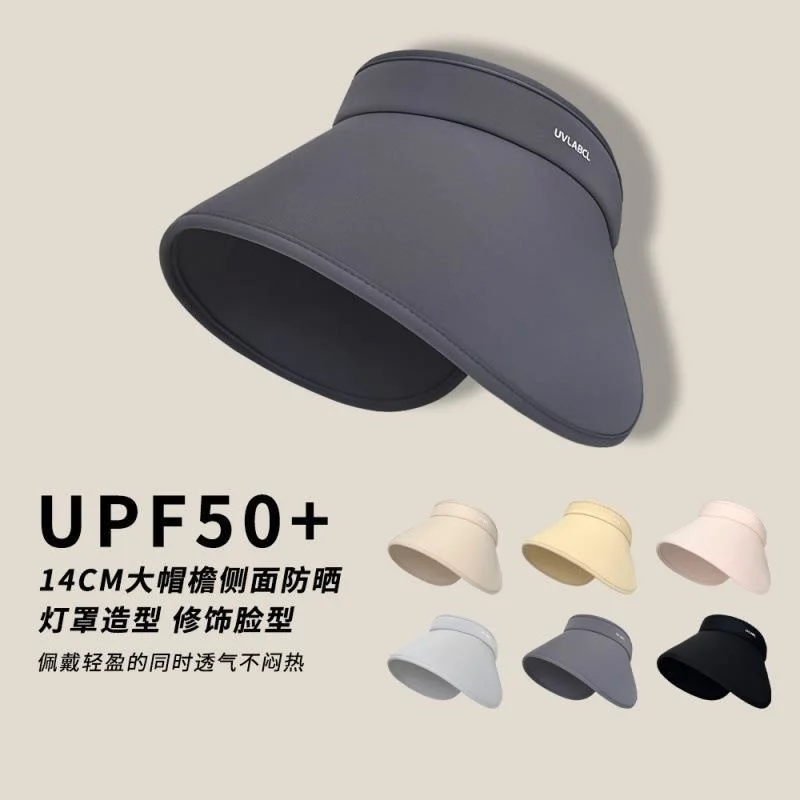 

2023 Circumferential large brim sunscreen hollow hat for female outdoor ultraviolet protection Sun hat folding too