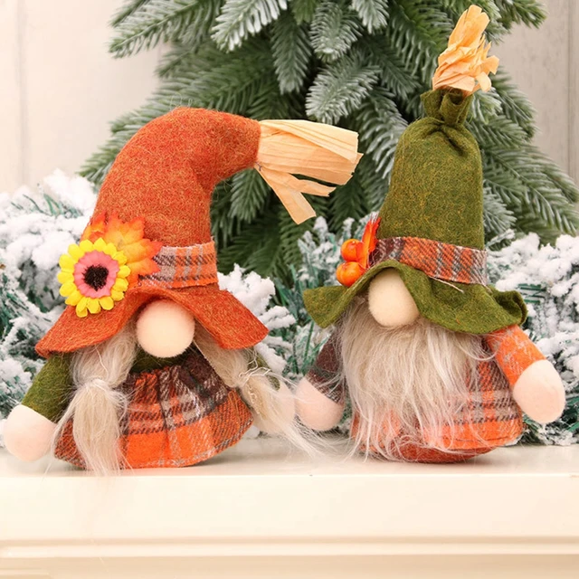 Aranyos Őszi Gnome Tök Arc Nélküli Baba Napraforgó Svéd Nisse Tomte Elf Törpe Plüss Karácsony Hálaadás Dekoráció - Image 2