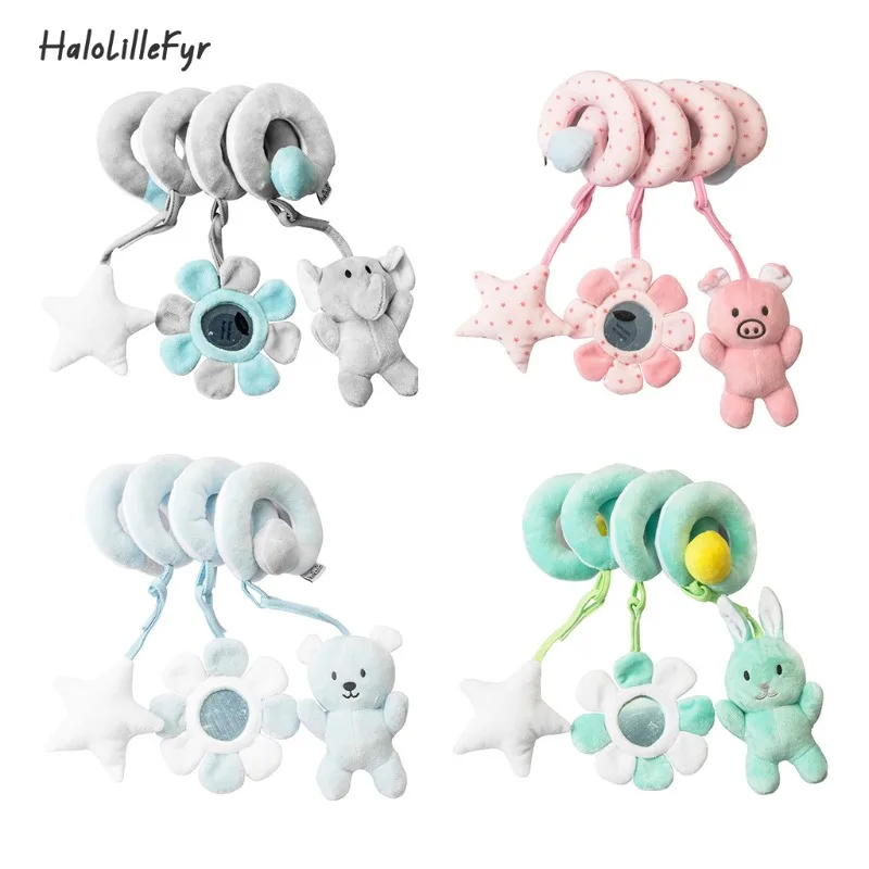 

Newborn Infant Rattles Plush Stroller Bed Hanger Educational Chidren Toys Cartoon Animal Toys Baby Mobiles Hanging Bell Toy