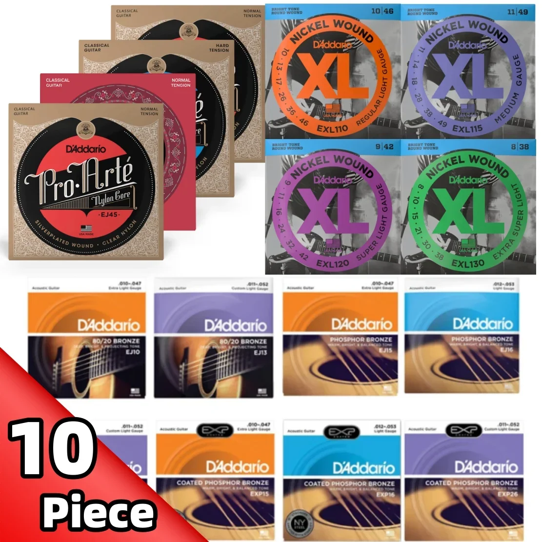 10SetsPieceWholesaleDADAClassicalAcousticElectricGuitarStrings