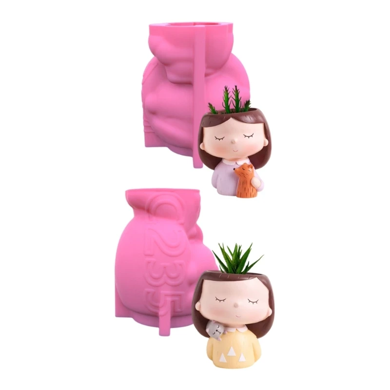 

Face Flowerpot Concrete Mold Makeup Brush Holder Mold Head-Planter Mold