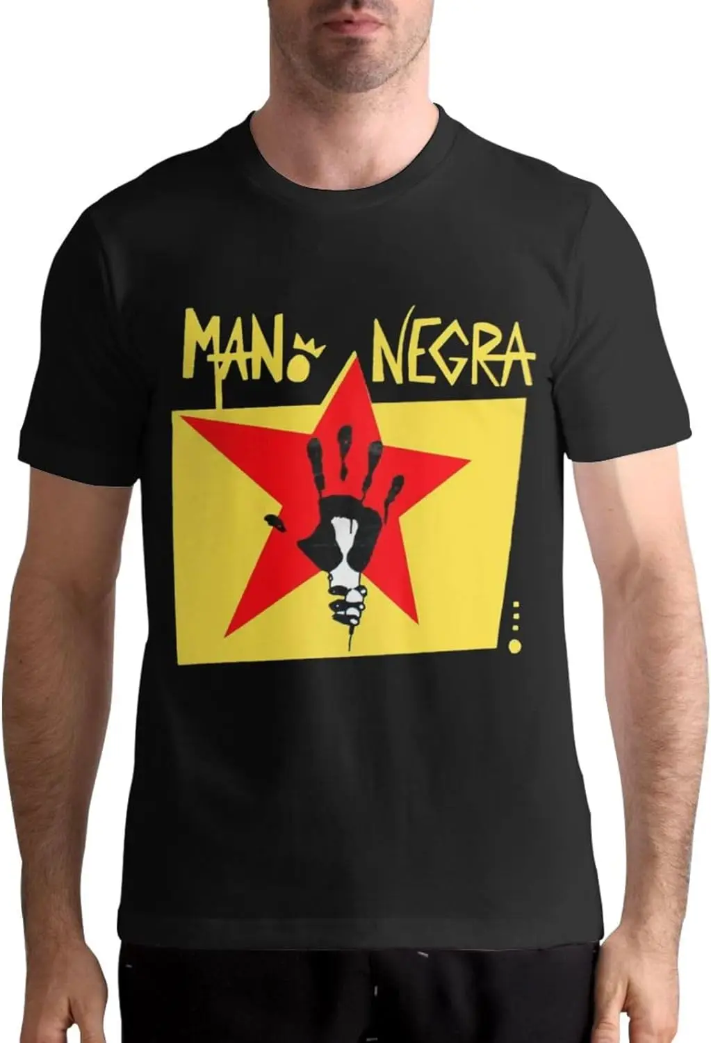 

Mens T-Shirt Crew Neck Short Sleeve Tops Cotton Summer Cool Tees for Men Black
