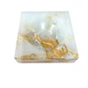 Luxury Natural Marble Square Jade Tray Model Room Creative Home Tabletop White Onyx Jewelry Storage Plate Decorative Ornaments 5