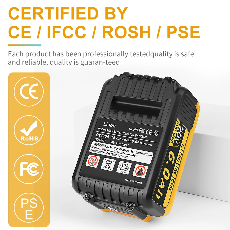 Für DeWalt DCB184 AKKU 18V 9Ah XR Li-Ion Batterie DCB182 DCB205+DCA1820 Adapter