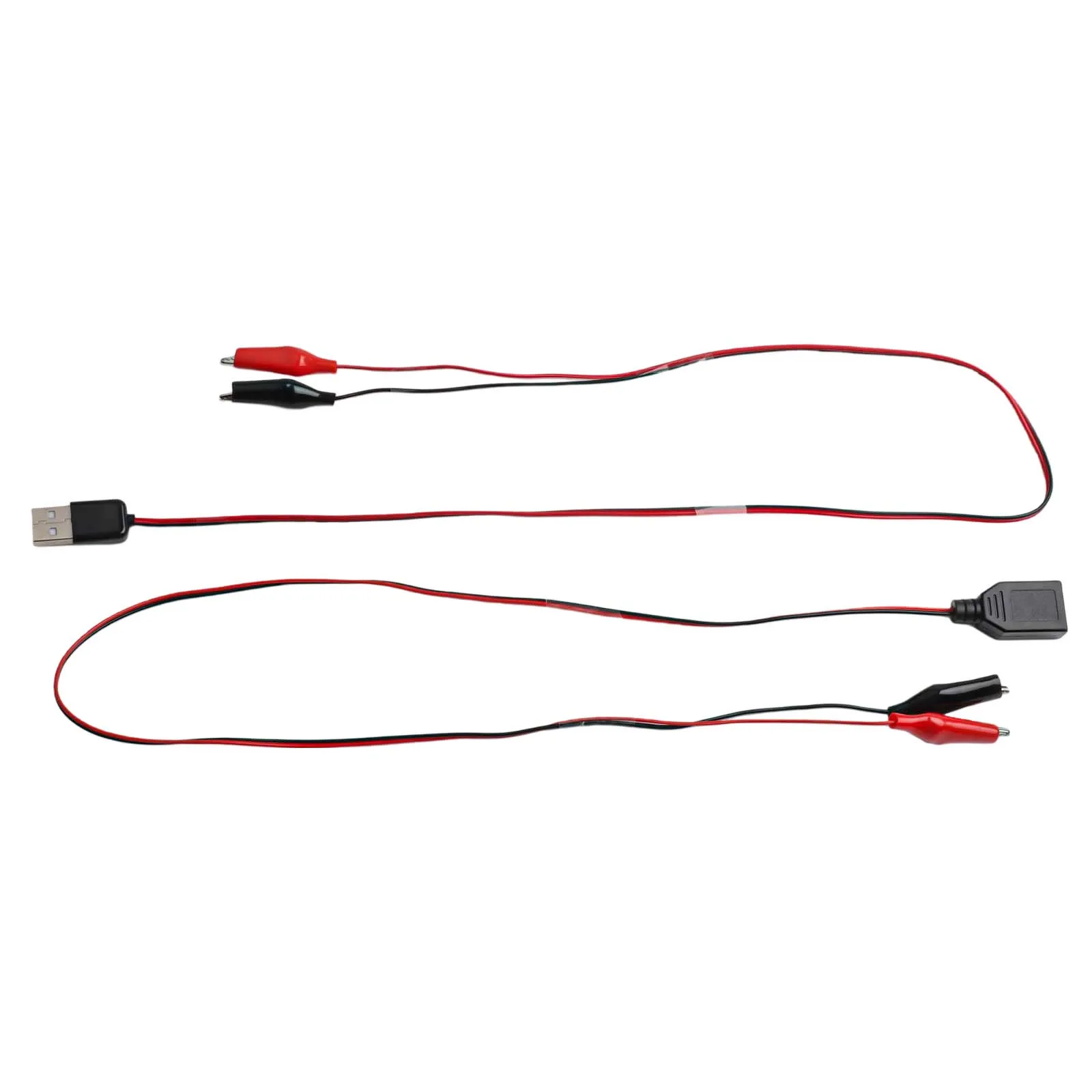 Alligator Test Clip USB Male To Female Connector Adapter Power Cord 60CM 3-5A 18AWG Power Cord Test Measurement