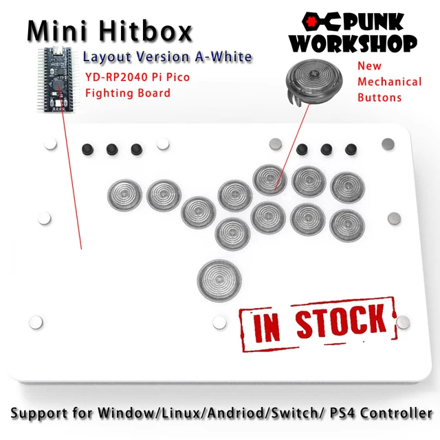 Punk Workshop Mini HitBox SOCD Fighting Stick Controller 