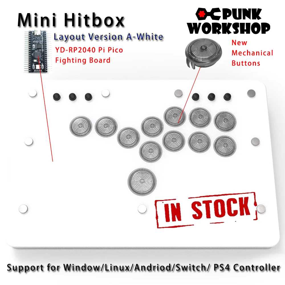 PS5動作OK】 PUNKWORKSHOP mini hitbox ボタン増設-