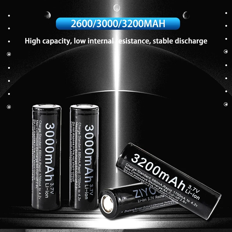 

100% New Original 18650B 3.7 v 3200 mAh 3000 mAh 2600 mAh 18650 Lithium Rechargeable Battery For Flashlight batteries