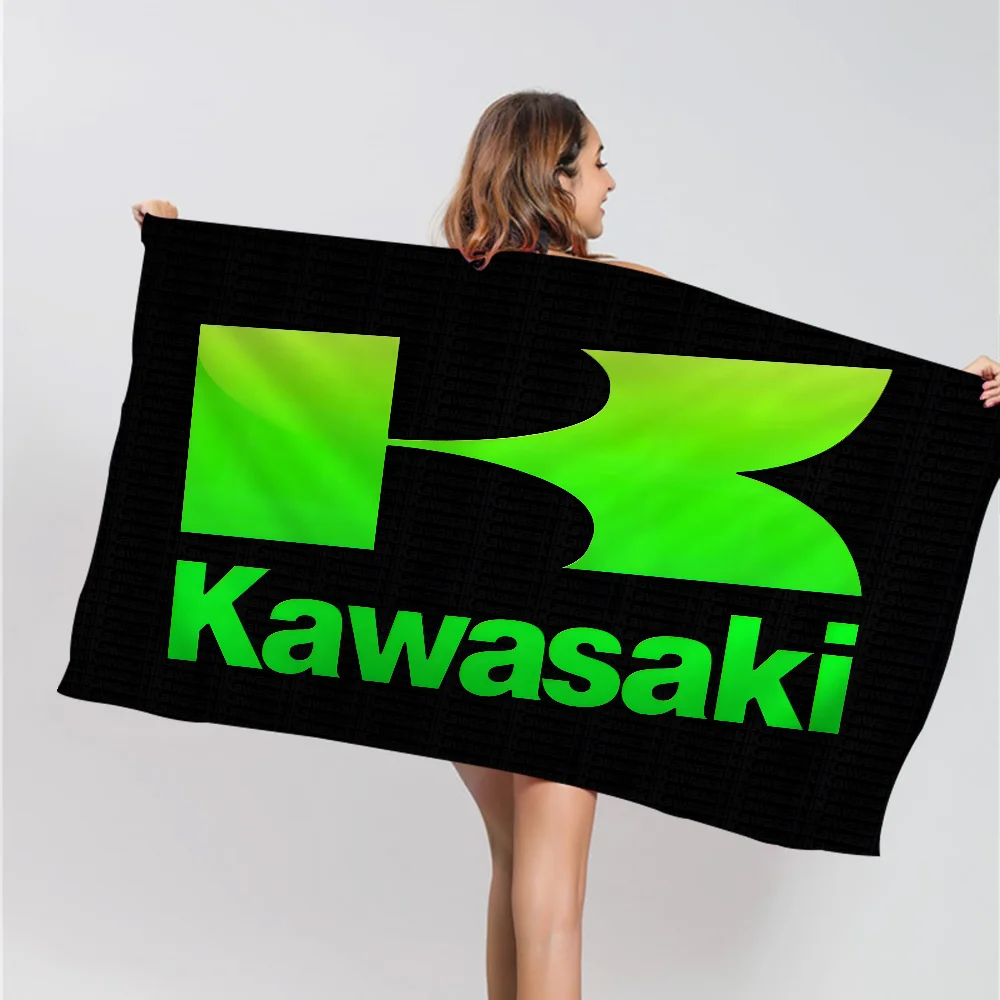 2025 New Kawasaki Motorcycle Racing Microfiber Blanket Quick Drying Beach Towels Oversized Super Absorbent Pool Towel Blanket 4