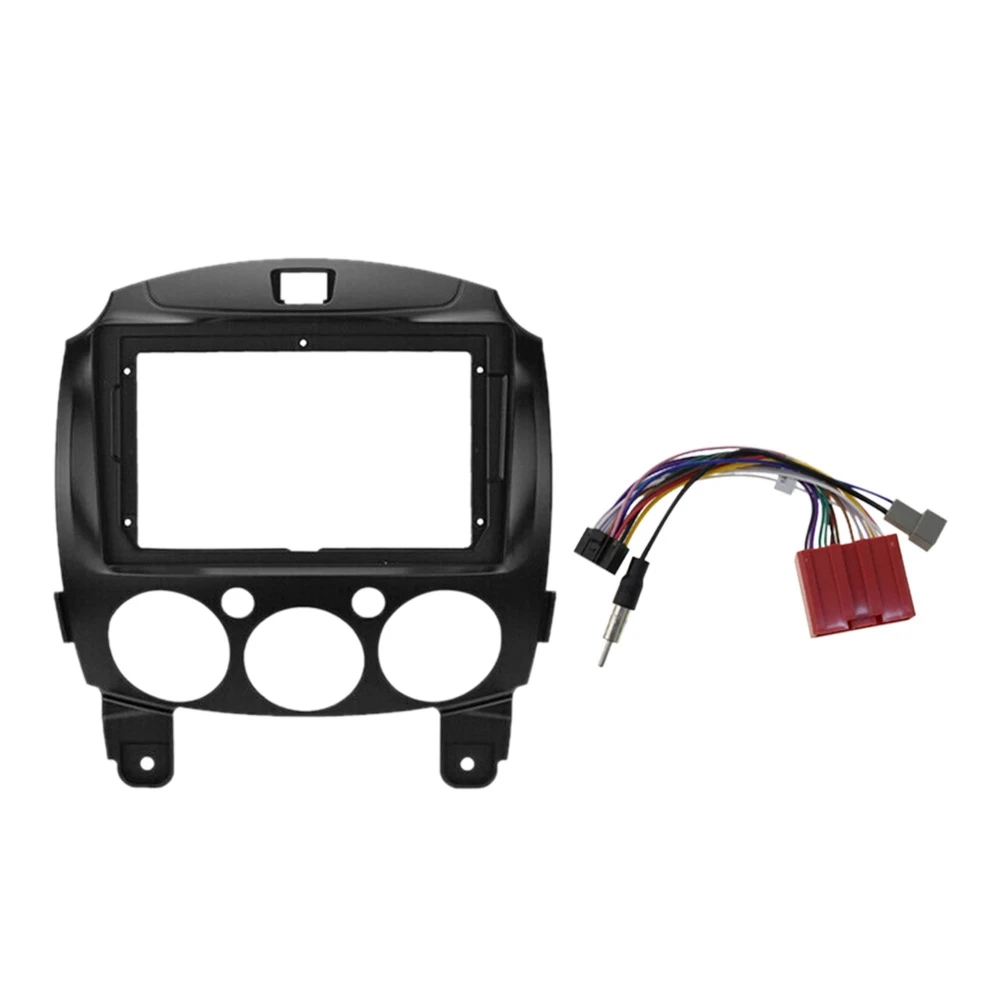 

9 Inch 2DIN Car Dashboard Frame DVD Navigation Panel Frame Radio Audio Panel with Harness for 2 Demio