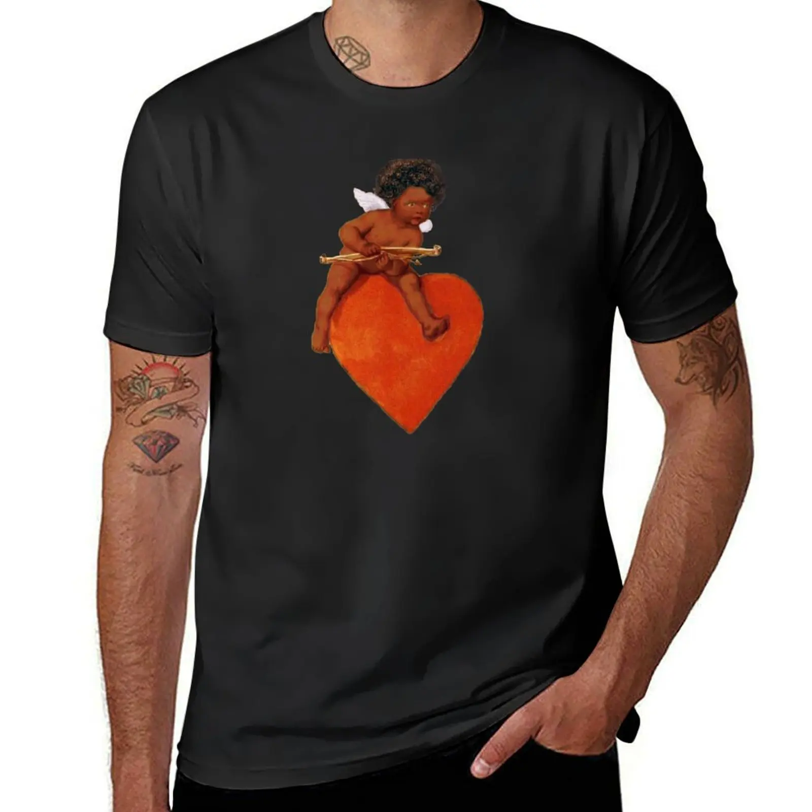 

Cupid T-Shirt tops boys whites oversizeds mens clothing