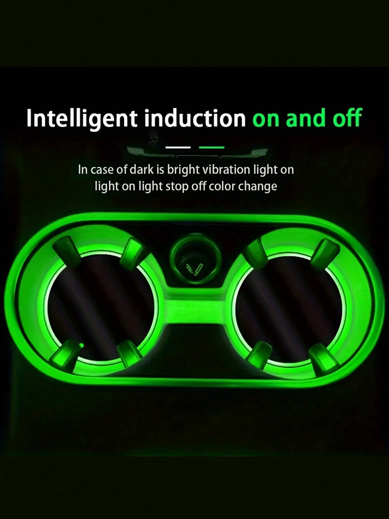 2PCS Auto Leuchtende Untersetzer LED Tasse Halter Lichter 7 Farbwechsel Leuchten Tasse Halter Einsatz Untersetzer Auto decor Zubehör – Detail 4