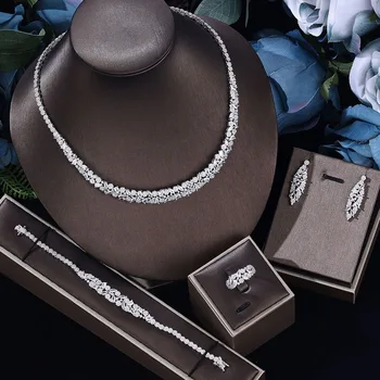 2024 Best Selling 4-piece Bridal Wedding Jewelry Set New Fashion Saudi Dubai Jewelry Set Women's Wedding Party Accessories Desig 1