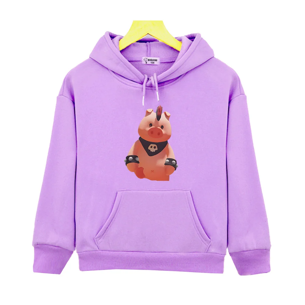 

Pig Animals Party Cute Game Hoodies Comfortable Children Hooded Sweatshirts Streetwear Casual Boys Girls Autumn/Winter Pullovers