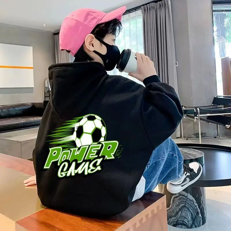 

Fashion Korea Hooded Sweater Spring Autumn Streetwear Tide Boy New 2023 Long Sleeves Top Children Clothing Casual Clothes Sports