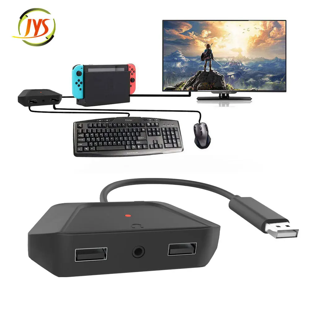 JYS-NS200 키보드 및 마우스 어댑터, 3.5mm 오디오 잭 포함, PS3, PS4, XBOX 360, XBOX ONE, 스위치 콘솔용