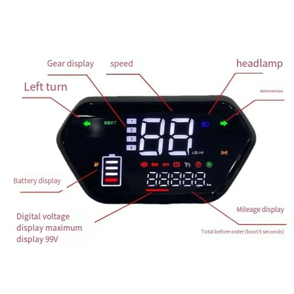 Panneau De Commande Universel Pour Trottinette Électrique / Ebike - Écran LCD Multifonction, 48-72V
