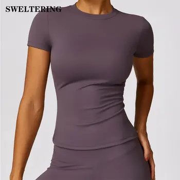 Sexy Women Yoga Top Seamless Sport T Shirts Fitness Clothes Short Sleeve Yoga Shirt Gym Top Running Active Wear Sport Top Femme 1