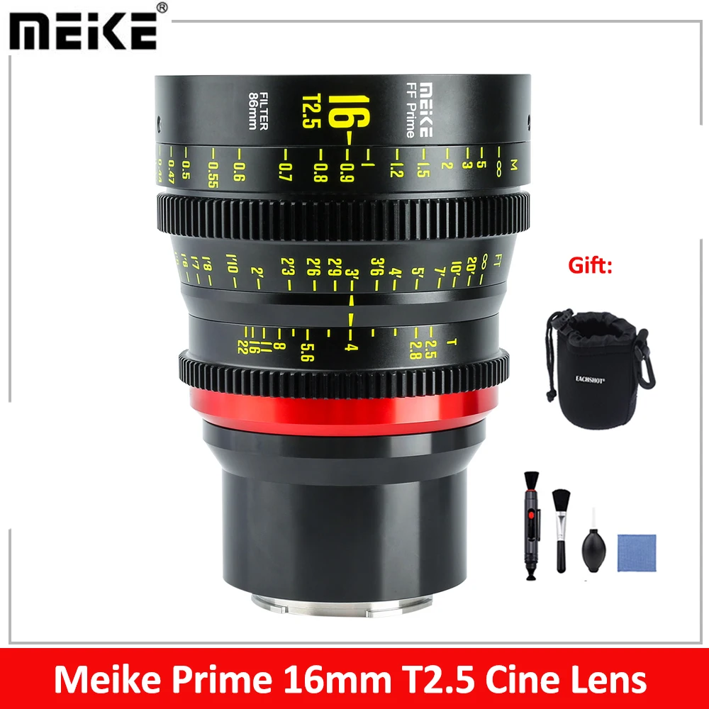 

Meike 16mm T2.5 Cine Lens Prime for Full Frame Cinema Camera Systems,such as Canon C700 C500II,Sony VENICE,Sony FX3 FX6,FX9