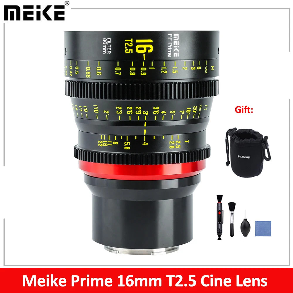 Meike 16Mm T2.5 Cine Lens Prime Per Sistemi Di Telecamere Cinematografiche Full Frame, Come Canon C700 C500Ii,Sony Venice,Sony Fx3 Fx6,Fx9