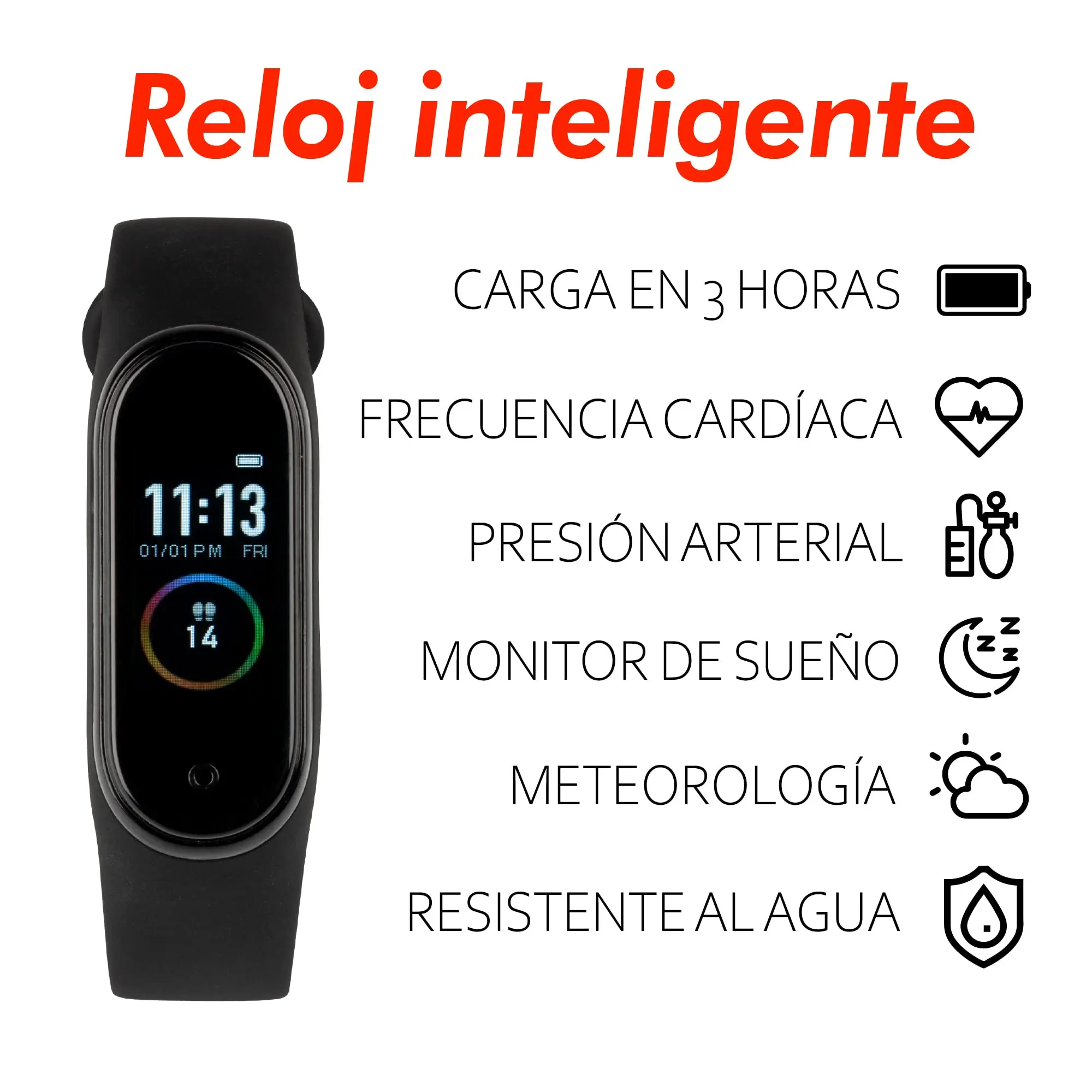 Reloj inteligente con pantalla a podómetro, oxímetro, contador de calorías, frecuencia cardíaca, presión arterial, pulsera de Fitness| -