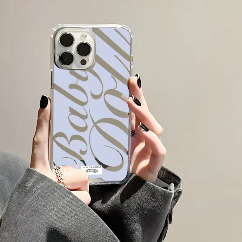 Blue Silver Plated Mirror Shockproof Soft Phone Case