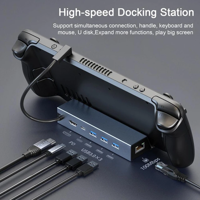 New ROG ALLY Docking Station HDMI 4K 60HZ/Gigabit Network Port ROG Ally Dock  Cooling Rj45 1000Mbps USB 3.0 PD 60W Fast Charge - AliExpress