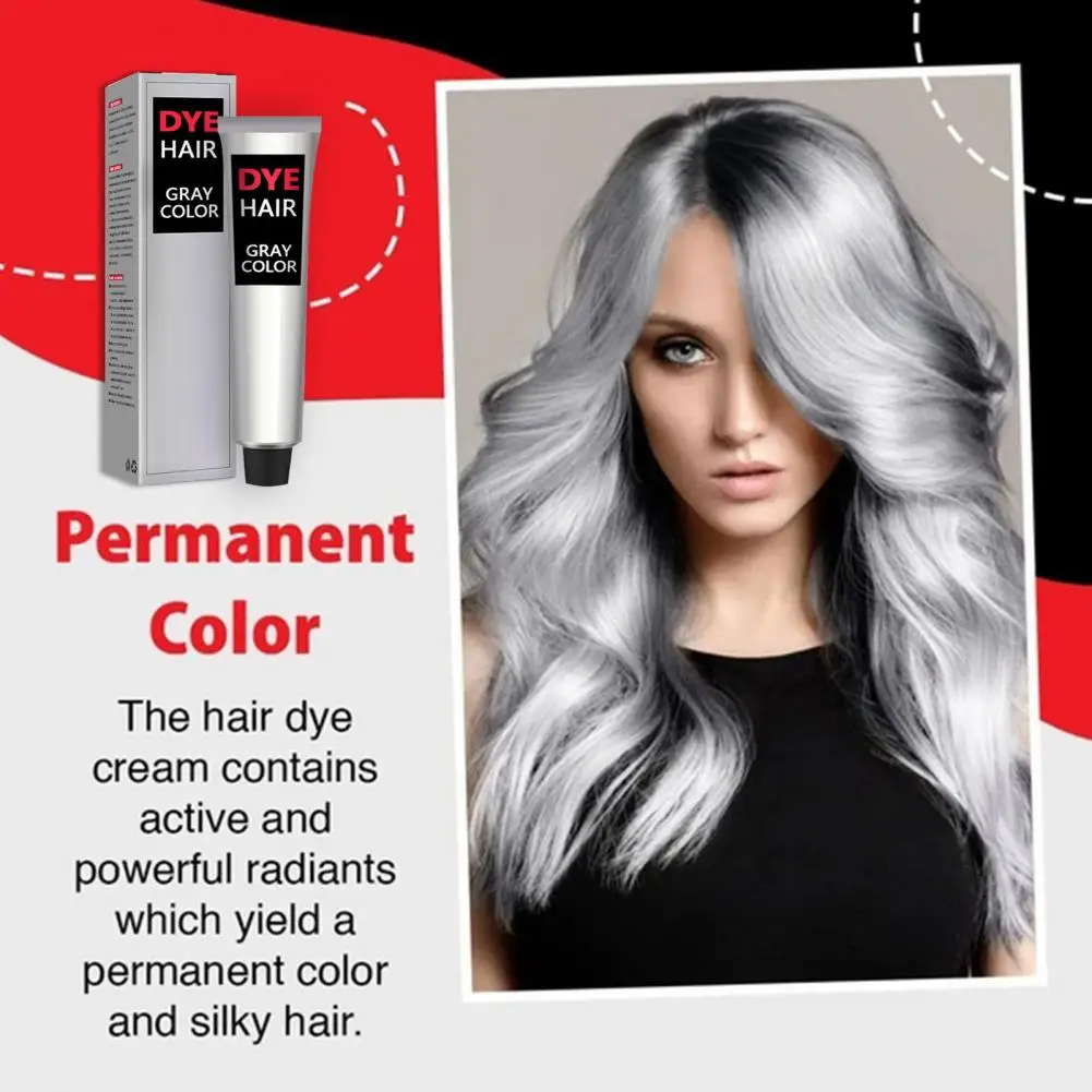 Practical Hair Color Dye Fade-defying Hair Color Cream Unisex Fast Staining Gray Coloring Dye Cream