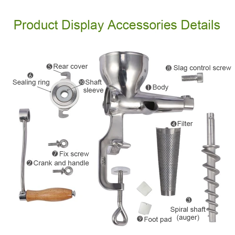 Stainless Steel Wheatgrass Juicer Auger Slow Squeezer Fruit Wheat Grass Vegetable Orange Juice Press Extractor Juicing Machine 3
