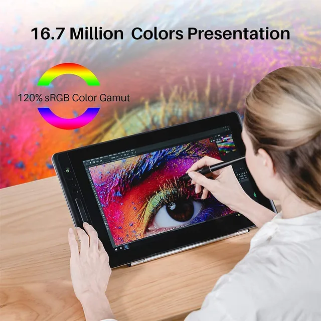 Huion Graphic Monitor Kamvas Pro 16 Drawing Tablet Screen 15.6 Inch Digital Tablets Draw Display with Battery-free Stylus Pen 4